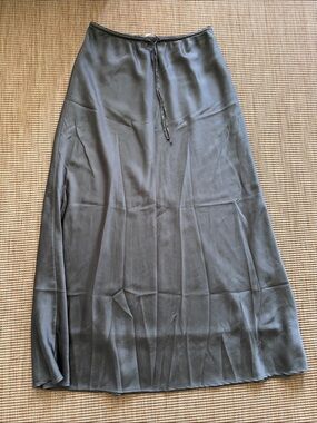 Gray silk maxi skirt